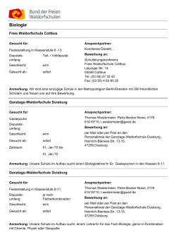 Stellenangebote als PDF - Bund der Freien Waldorfschulen