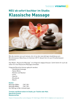 Klassische Massage - vita-d.ch