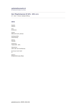 Dipl. Pflegefachperson HF 60% - 80% m/w