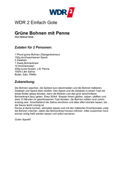 Einfach Gote: Penne mit gr&uuml;nen Bohnen