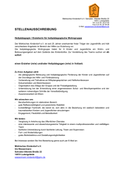 in heilp&auml;dagogischer Wohngruppe