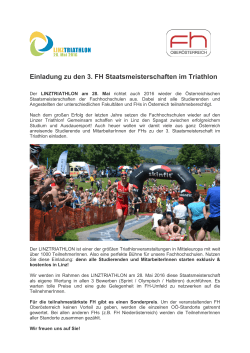 Einladung zu den 3. FH Staatsmeisterschaften im Triathlon
