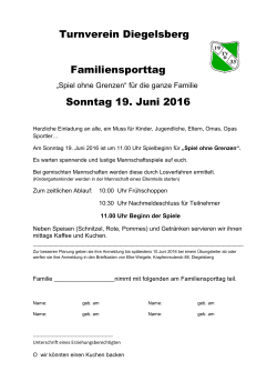 Turnverein Diegelsberg Familiensporttag Sonntag - TV