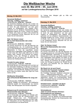 Die Wei&szlig;bacher Woche
