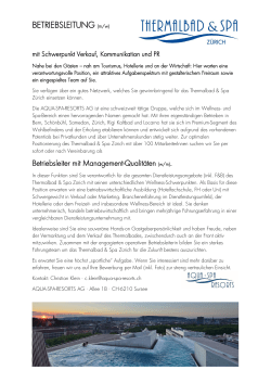 BETRIEBSLEITUNG (m/w)