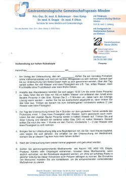 Informationsblatt zur hohen Koloskopie (Picoprep)