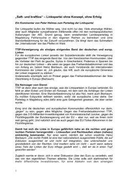 „Saft- und kraftlos“ – Linkspartei ohne Konzept, ohne - T