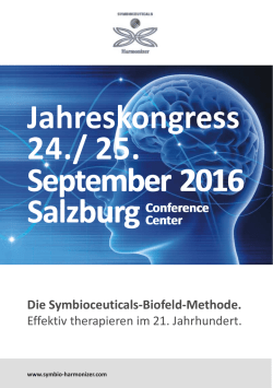 Download: Kongress-Programm - Symbioceuticals Harmonizer GmbH