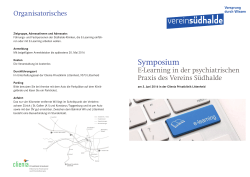Symposium - Clienia AG . Führend in Psychiatrie und Psychotherapie