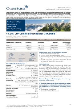 6% p.a. CHF Callable Barrier Reverse Convertible Nestlé, Novartis