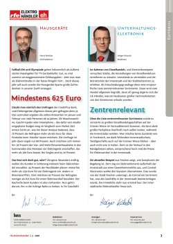 Editorial - rfe/eh ELEKTROH&Auml;NDLER
