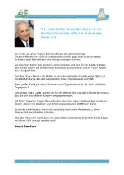 S.E. Botschafter Yoram Ben-Zeev für die Deutsch