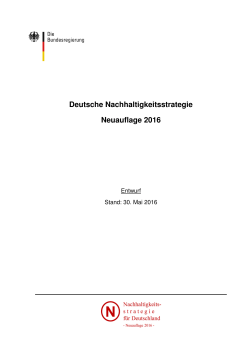 Entwurf der Deutschen Nachhaltigkeitsstrategie