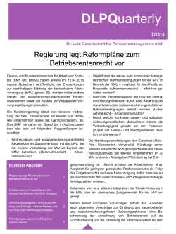 Ausgabe 2-16 - Dr. Lutz Gesellschaft für Pensionsmanagement mbH