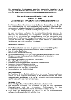 Ausschreibung Gerichtsvollzieher - NRW
