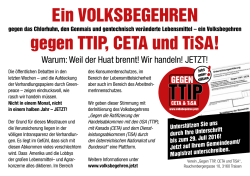 Ein VOLKSBEGEHREN gegen TTIP, CETA und TiSA!