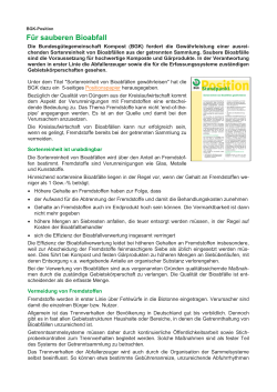 Für sauberen Bioabfall - Bundesgütegemeinschaft Kompost e.V.