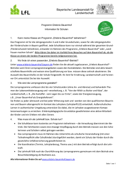 Infoblatt f&uuml;r Schulen - Bayerische Landesanstalt f&uuml;r Landwirtschaft