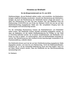 Hinweise zur Briefwahl