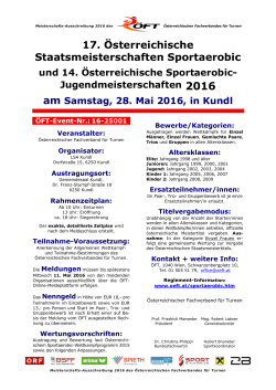Staatsmeisterschaft Sportaerobic - Österreichischer Fachverband für