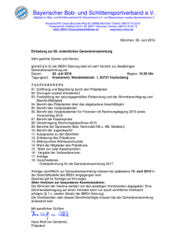 Einladung Generalversammlung 2016