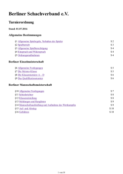 Turnierordnung Berliner Schachverband