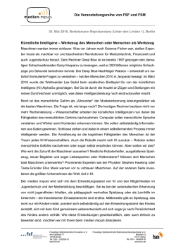 Die Veranstaltungsreihe von FSF und FSM K&uuml;nstliche Intelligenz