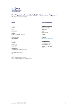 Dipl. Pflegefachfrau/-mann oder FaGe (80 %) auf