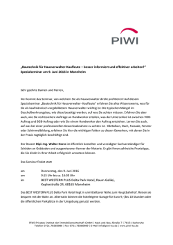 Erfahren Sie mehr zu diesem Seminar - PIWI