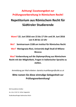 Infos zum Repetitorium aus R&ouml;misch Recht