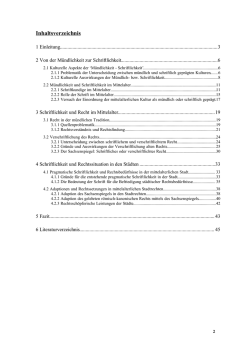 Inhaltsverzeichnis: Der Wandel des st&auml;dtischen Rechts durch das