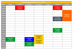 Hallenbelegungsplan RFV Schlitz (Stand: 01.06.2016)