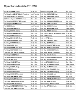 Sprechstundenliste 2015/16