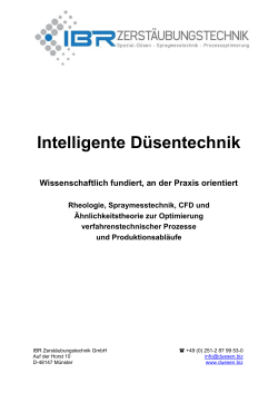 Intelligente Düsentechnik - IBR Zerstäubungstechnik GmbH