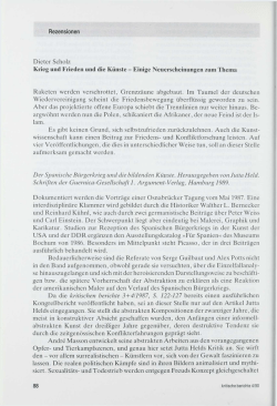 Dieter Scholz Krieg und Frieden und die K&uuml;nste