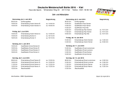 Zeitplan deutsche Bohlemeisterschaft in Kiel