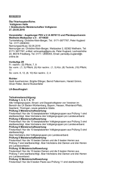 Ausschreibung - Voltigieren in Hessen