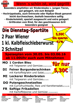 Dienstag - Spart&uuml;te