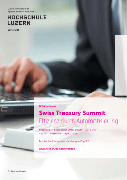 Swiss Treasury Summit Effizienz durch Automatisierung