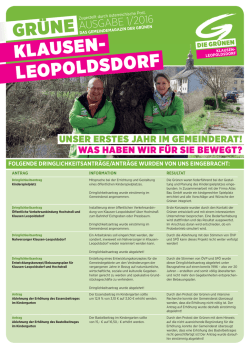 GR&Uuml;NE KLAUSEN- LEOPOLDSDORF