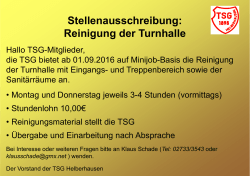 Minijob Turnhalle - TSG Helberhausen