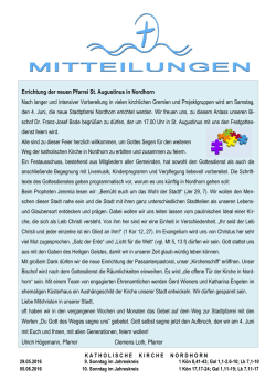 Pfarrbrief - Herzlich Willkommen in der Pfarrei Deutschland