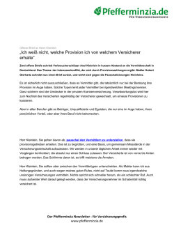 Ich wei&szlig; nicht, welche Provision ich von welchem