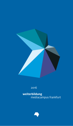 Jahresprogramm 2016 - mediacampus Frankfurt