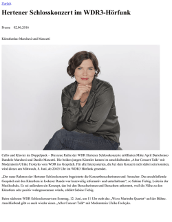 Hertener Schlosskonzert im WDR3