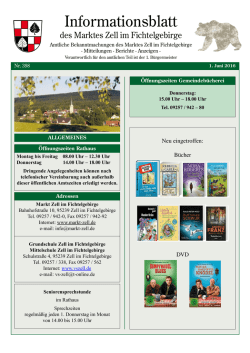 Informationsblatt Juni 2016 - Markt Zell im Fichtelgebirge