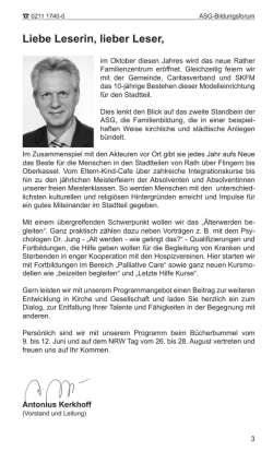 Liebe Leserin, lieber Leser - ASG