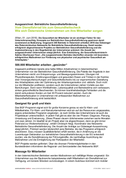 Ausgezeichnet: Betriebliche Gesundheitsförderung