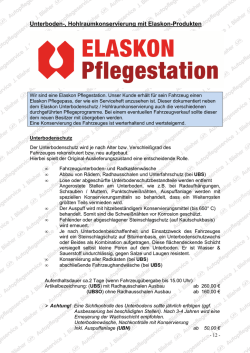 Hohlraumkonservierung (HK) Unterbodenschutz