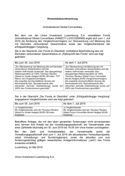 Hinweisbekanntmachung UniInstitutional Global